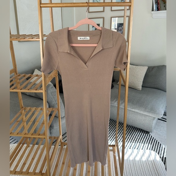 Rivir Tan Knit Mini Dress - Picture 4 of 6